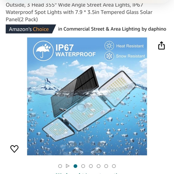 2 pack Daphino 3 head solar lights with remote controls - Picture 2 of 10